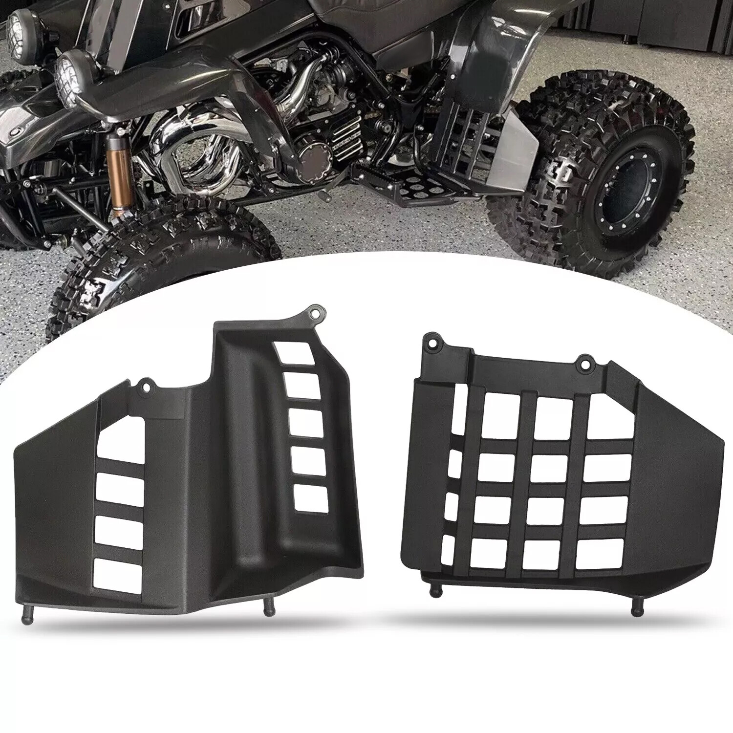 Heel Guards Nerf Bars LH & RH For Yamaha Banshee YFZ350 1987-2006 Fender Flaps