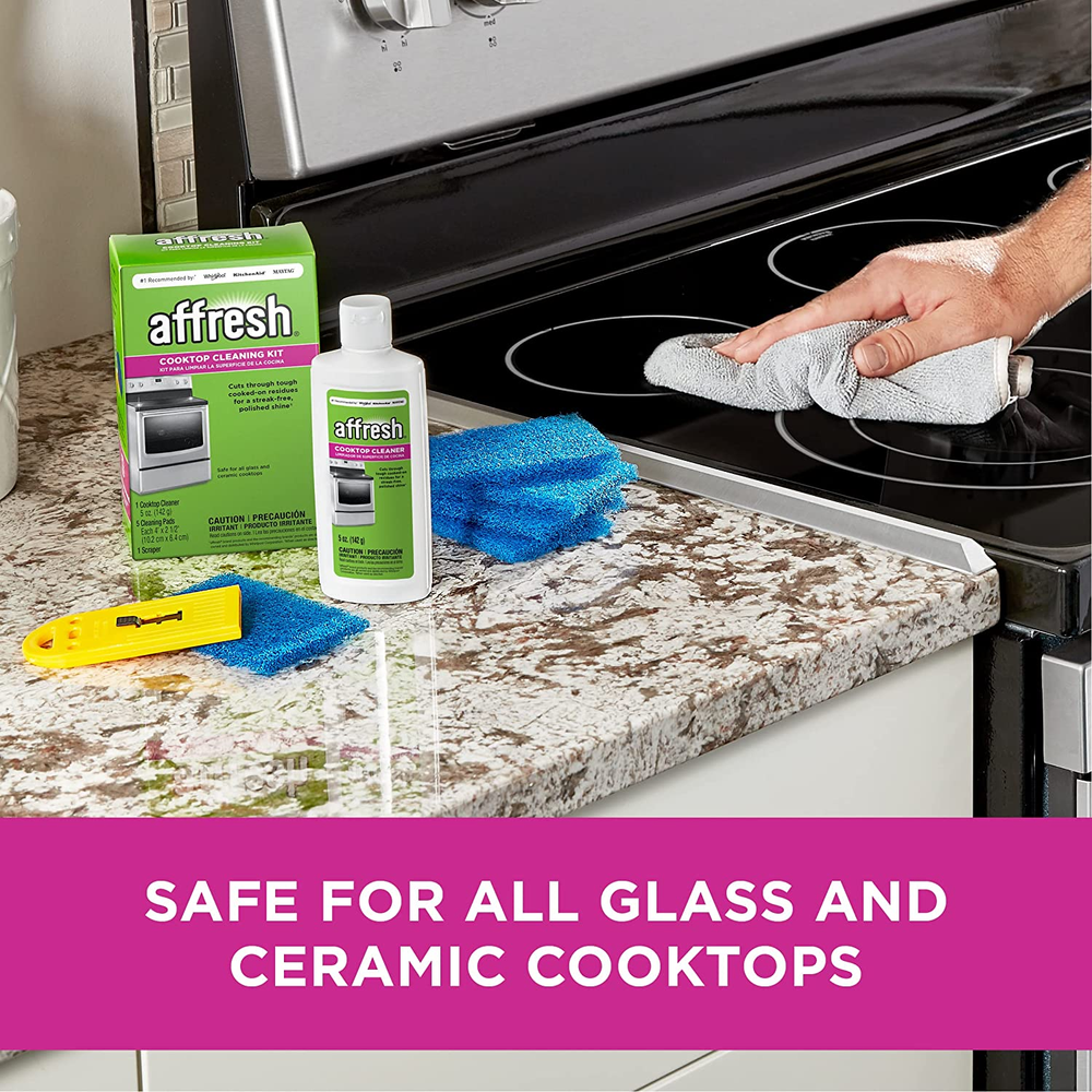 Affresh Cooktop Cleaning Kit, 5 Oz Cleaner, 5 Pads, 1 Scraper