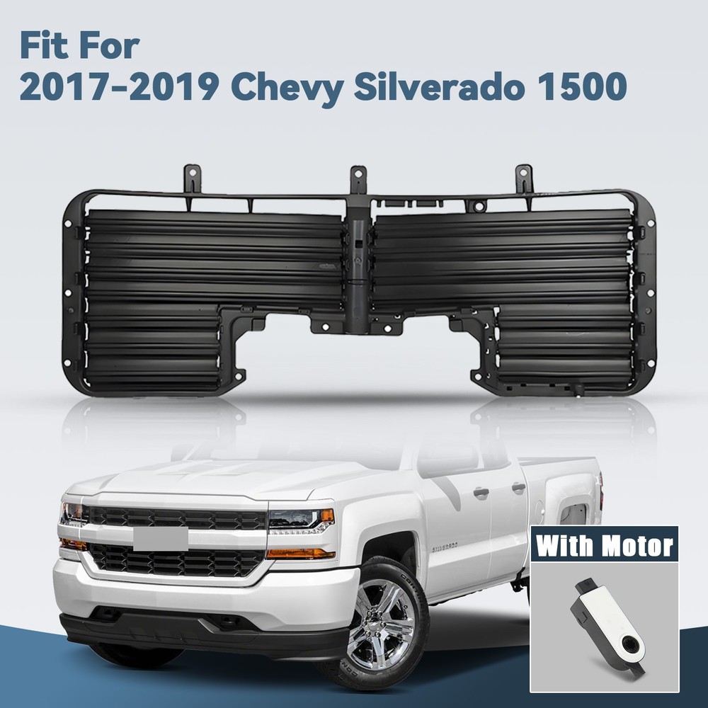Active Shutter Grille Air Intake For 2017-2019 Chevy Silverado 1500 W/ Motor