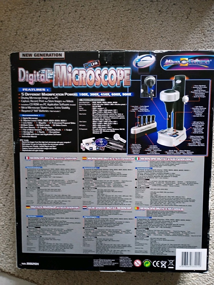 Micro Science New Generation PC Link Microscope #88201 New In Box Digital Fun