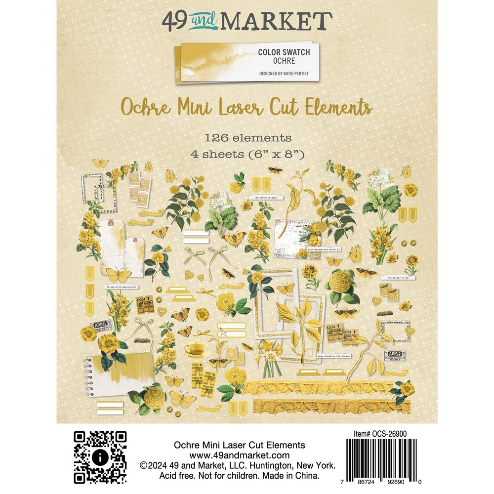 Color Swatch: Ochre Mini Laser Cut Outs-Elements
