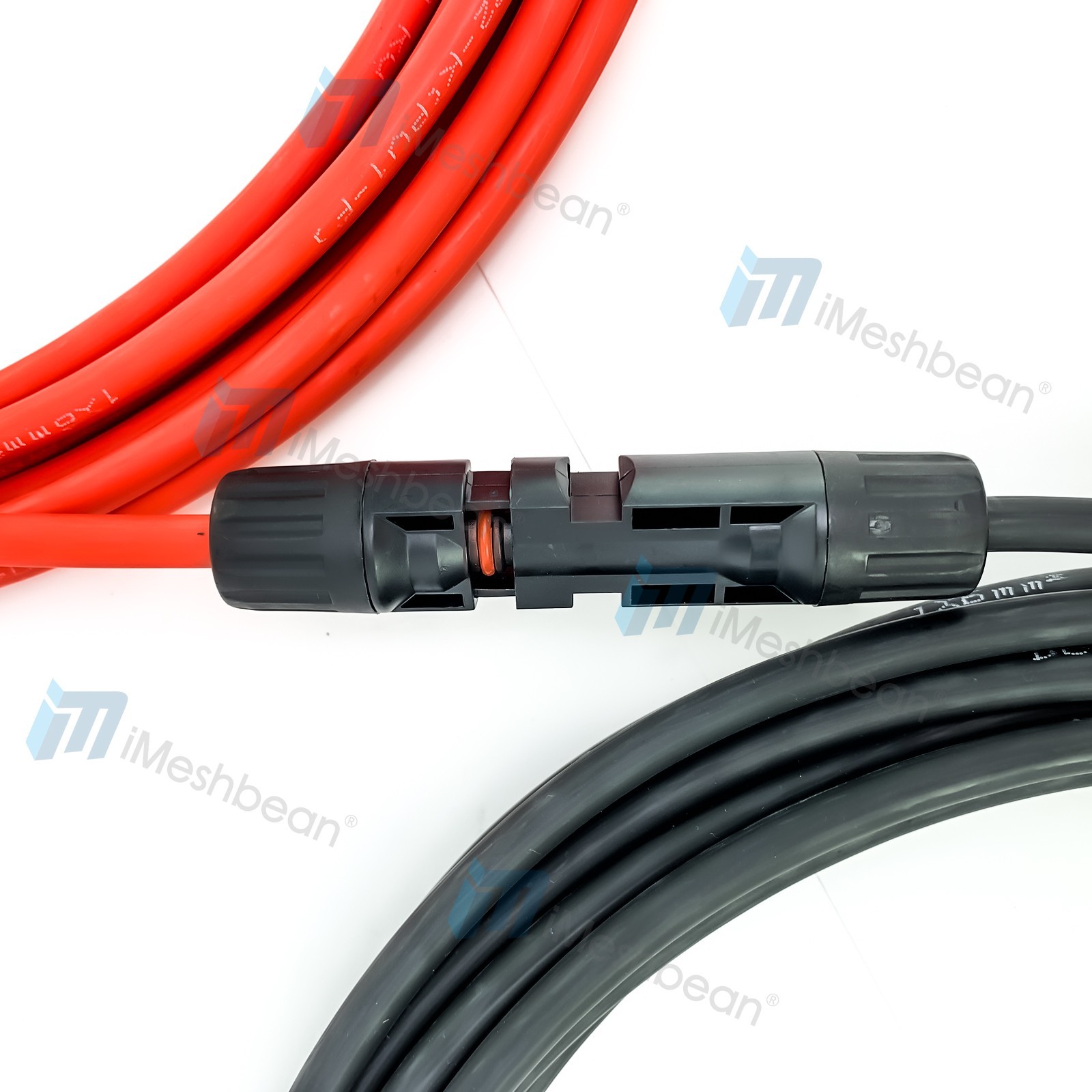 50ft Black+Red 10AWG Solar Panel Extension Cable Flexible PV Wire w/ Connectors