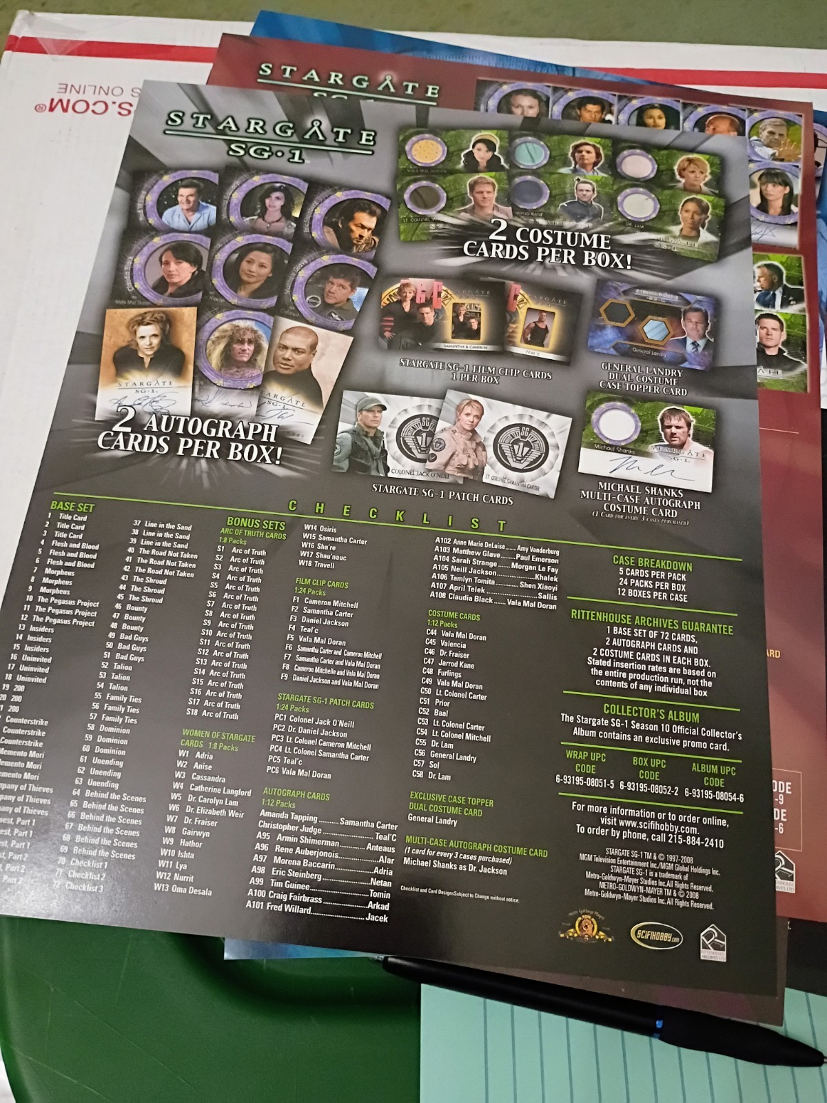 Lot Of 10 Stargate Atlantis 1,2,3 And SG1 6 7 8 9 10