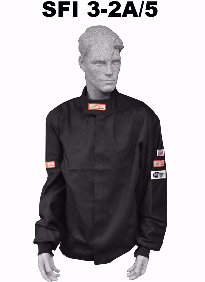 DRAG RACING FIRE SUIT JACKET 2 LAYER  SFI 5 RACE SUIT SFI 3-2A/5 BLACK 2X