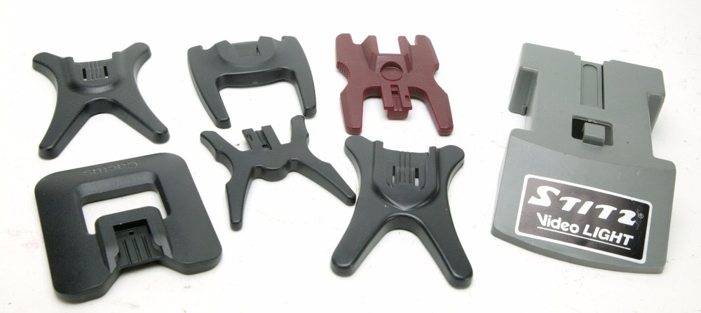 Seven table Brackets For Flashes & Lighting With Standard Cold Shoes. Useful.
