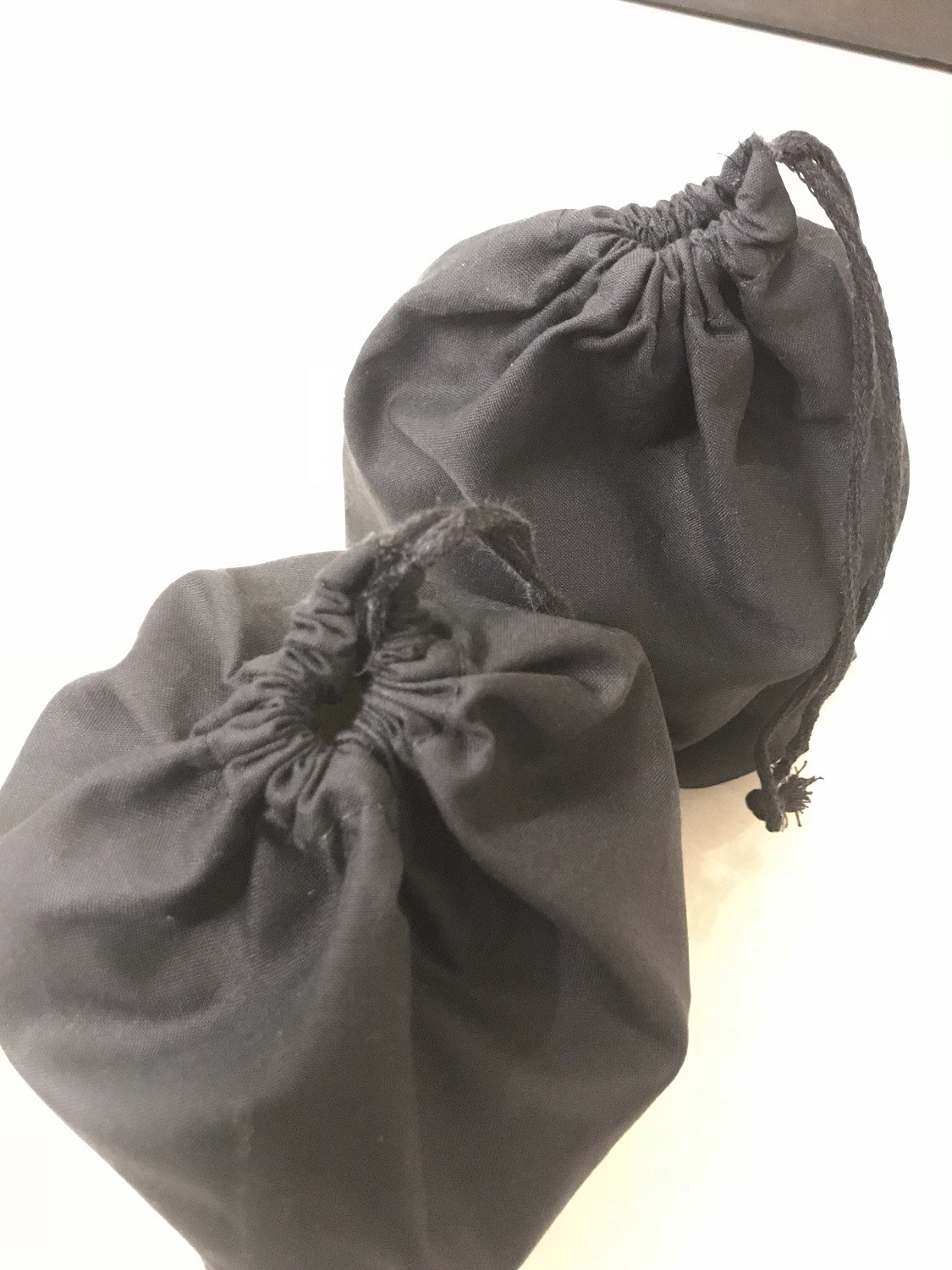 12"x18" Cotton Single Drawstring Muslin Bags (Black Color)