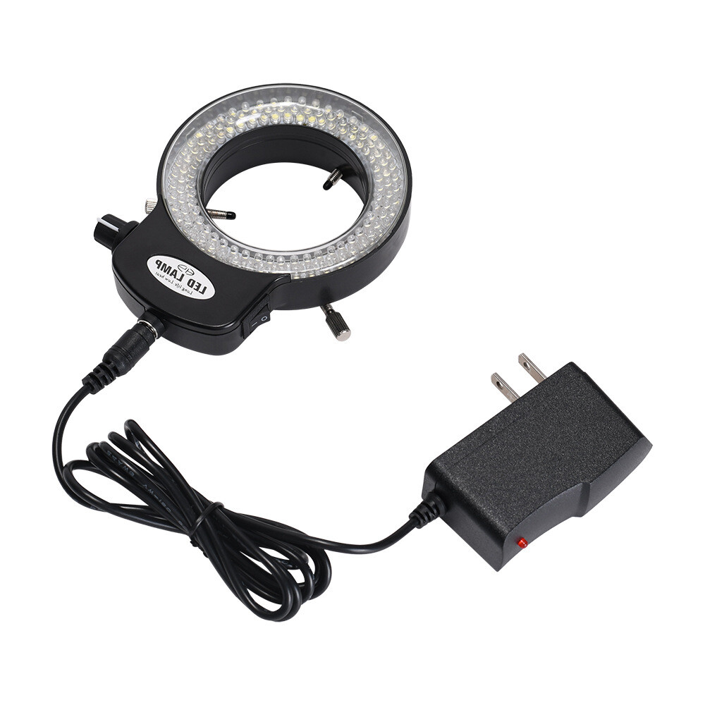 Adjustable 144 LED Bulb Ring Light Lamp with US Plug for Stereo Microscope