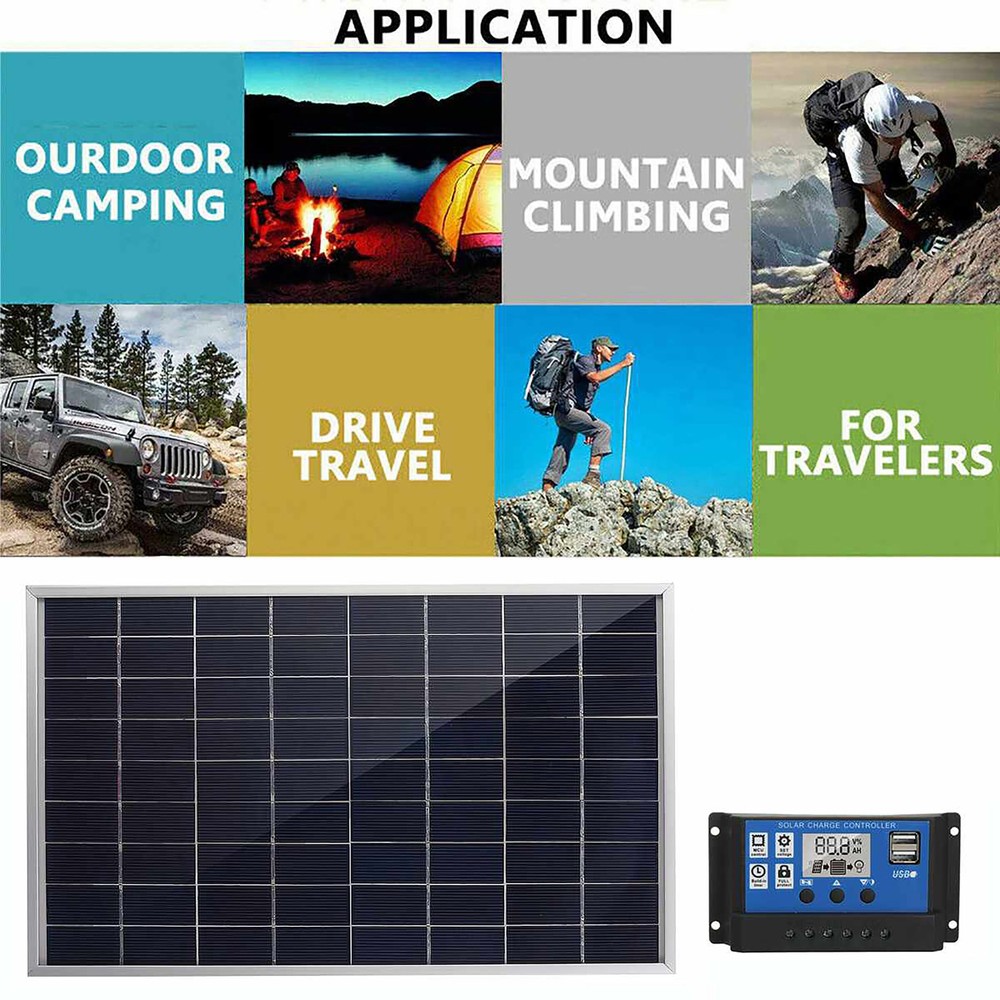 4PCS Solar Panel Kit 100A 12V Trickle Charger Battery Maintainer w/ Controller