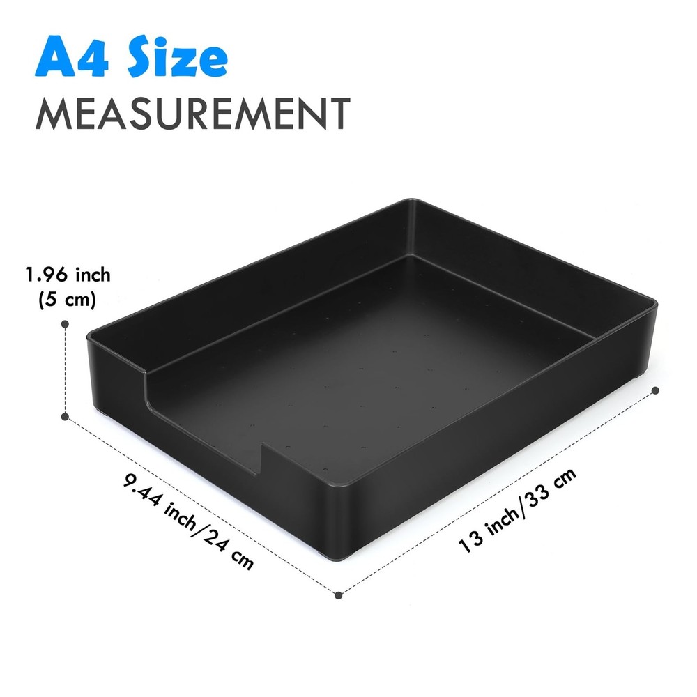 Letter-Size Tray, 2PCS Plastic Stackable A4 Paper Tray, Desk Drawer Organizer...