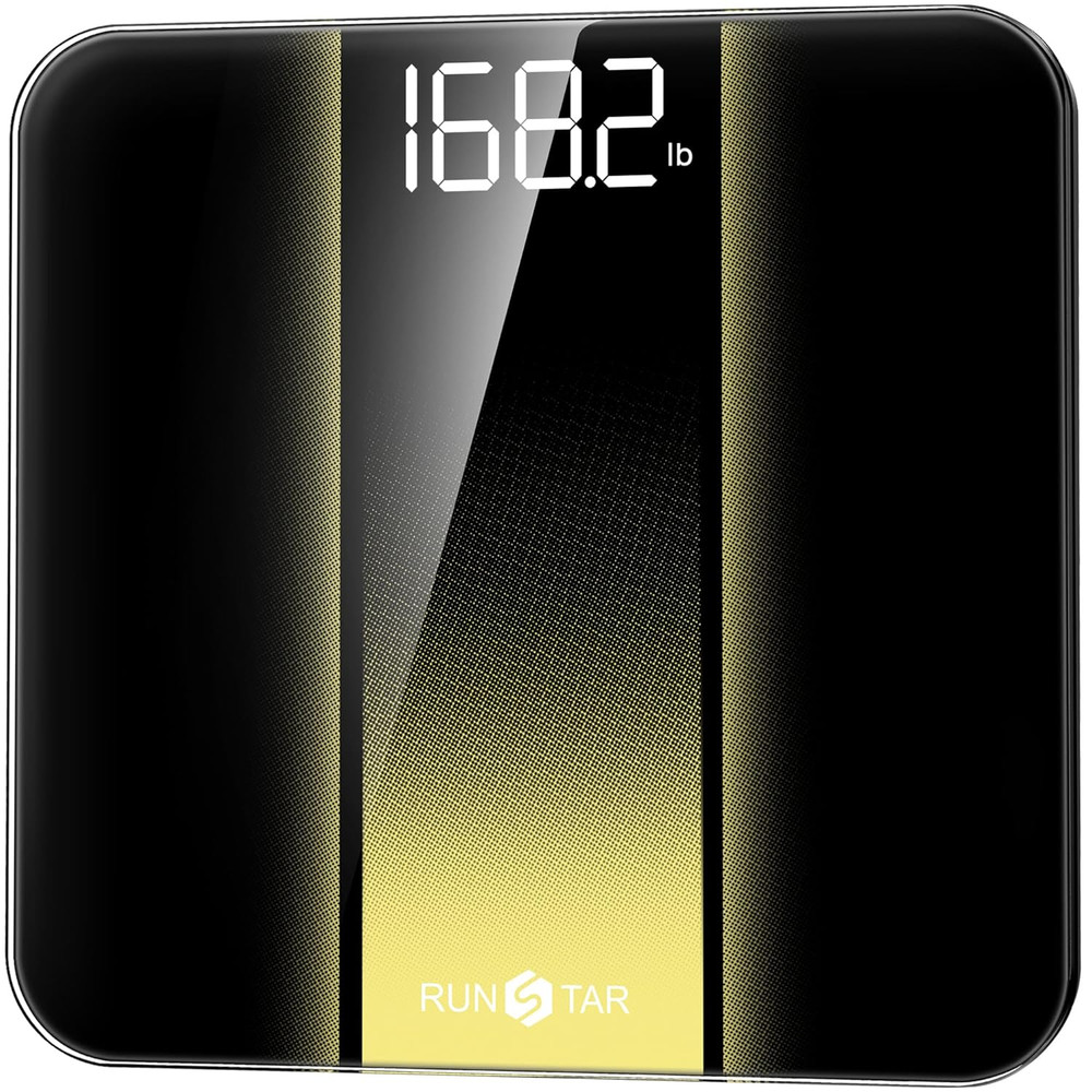 Digital Bathroom Scale 400lb High Precision LED Backlit Display 6mm Tempered Gla