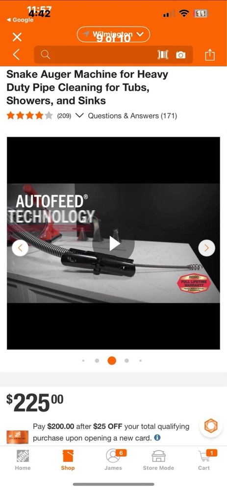 RIDGID PowerClear Drain Cleaning Machine - Red/Black
