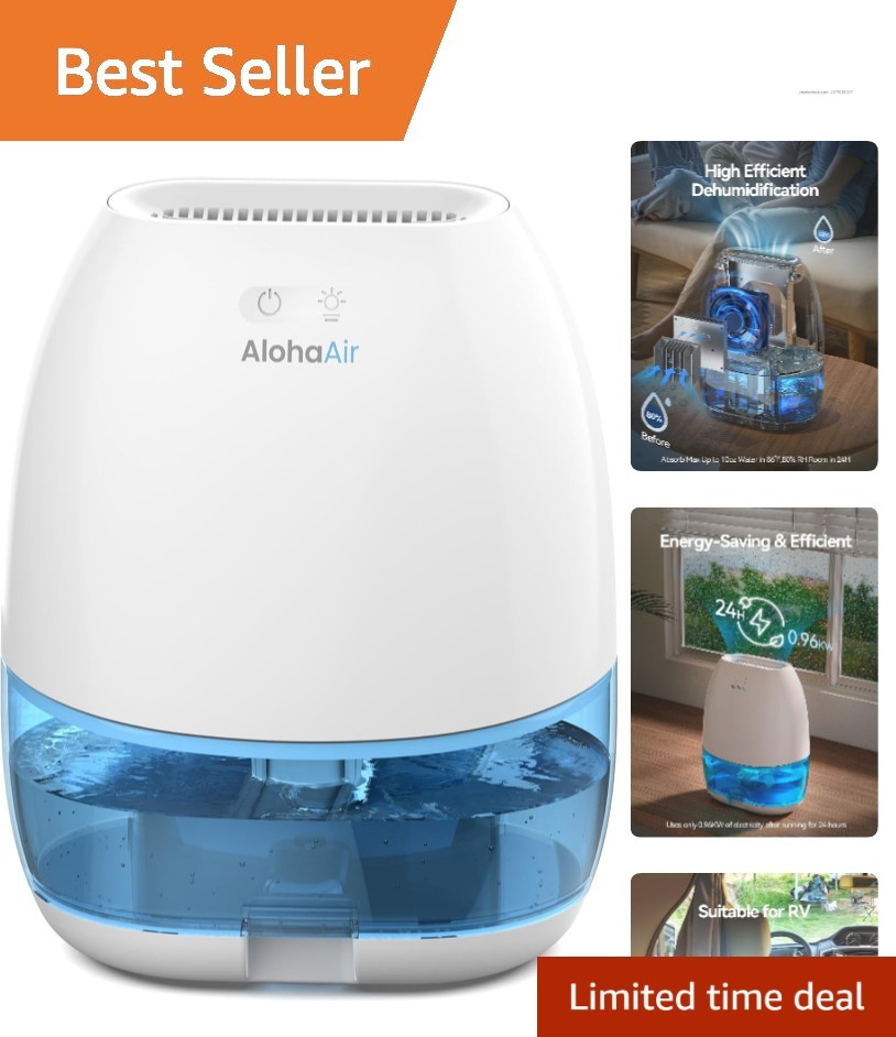 High-Efficiency Small Dehumidifier for Home, 200ft² with Auto Shut-Off Feature