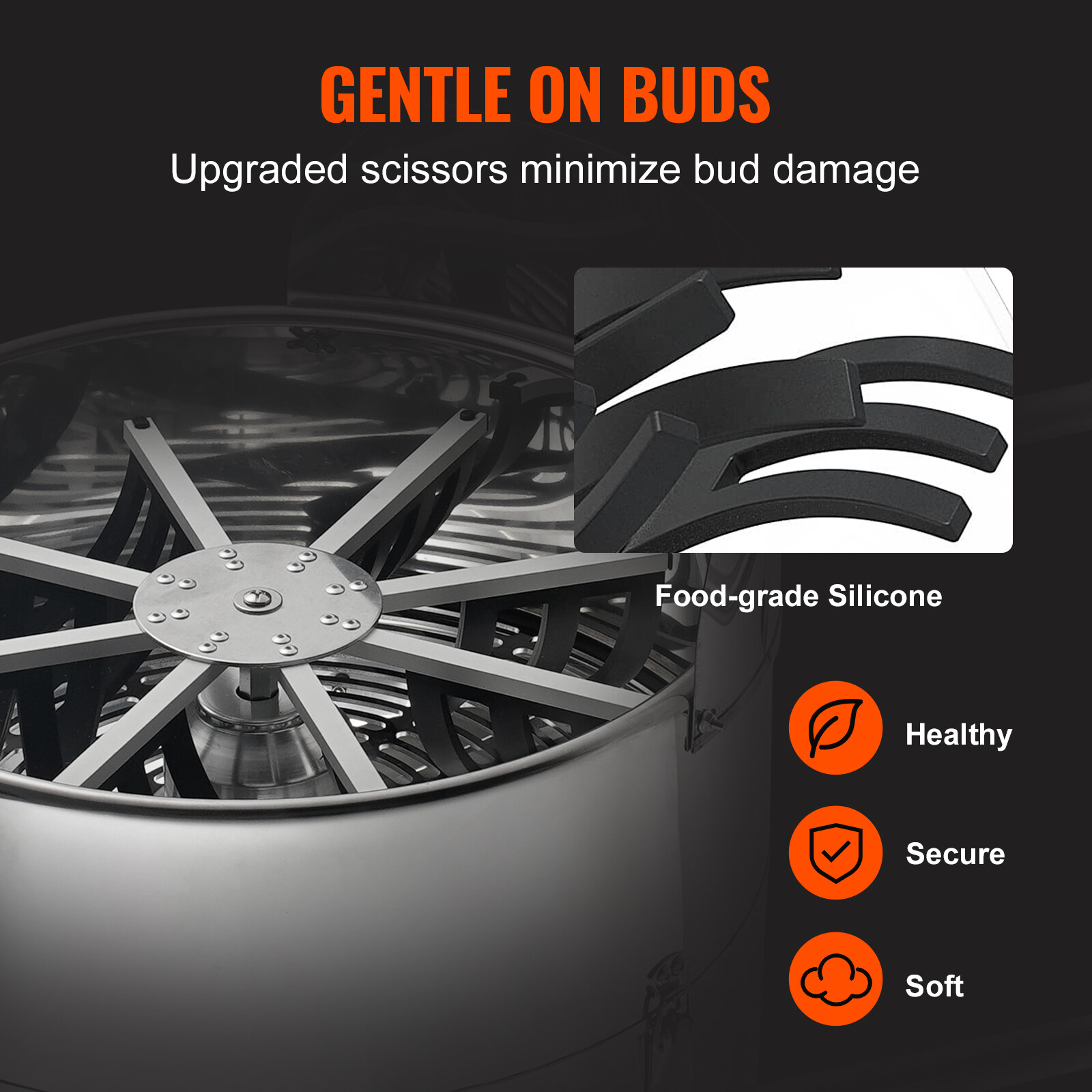 VEVOR Electric Bud Trimmer 19'' Electric Leaf Trimmer Machine 60W Sharp Blades