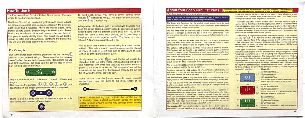 ELECTRONIC SNAP CIRCUITS MANUAL ONLY (Projects 1-101 ) By ELENCO (2012)