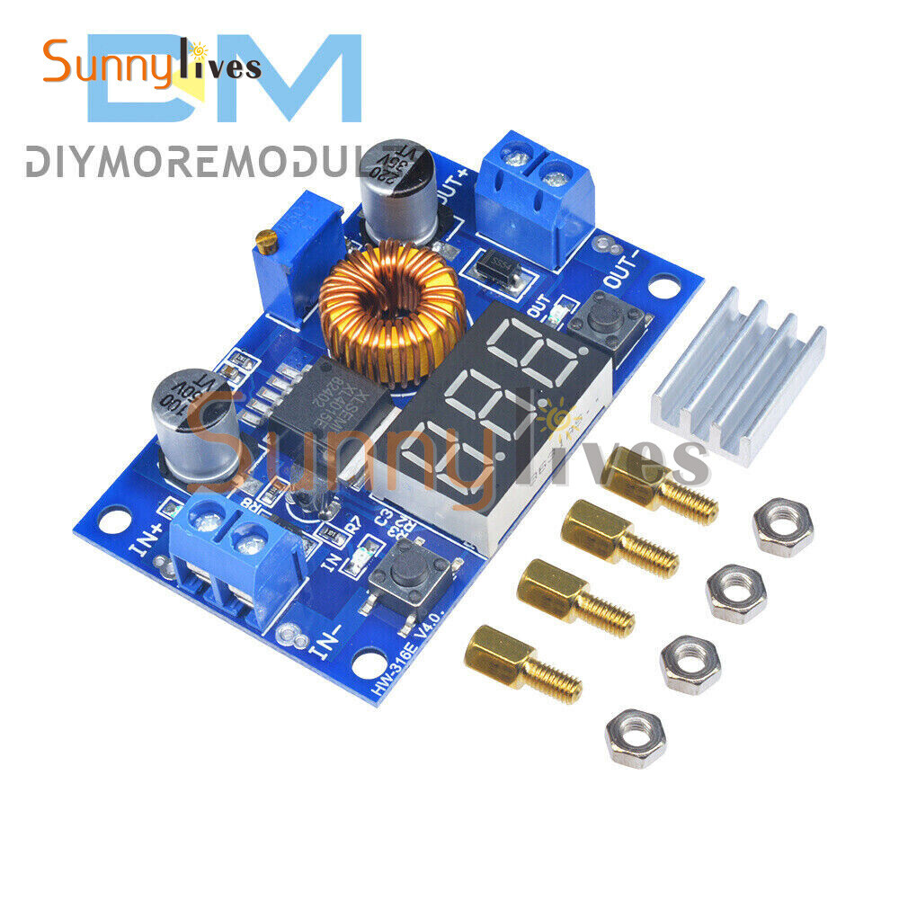 2PCS 5A Adjustable DC Step-down Digital Module LED Driver Buck Conversion Module