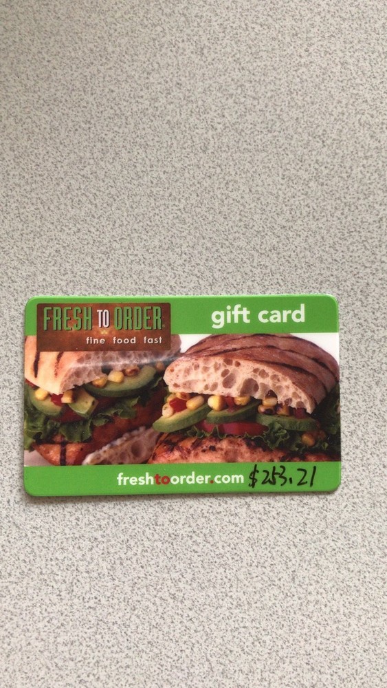 Fresh To Order Gift Card Value $253.21