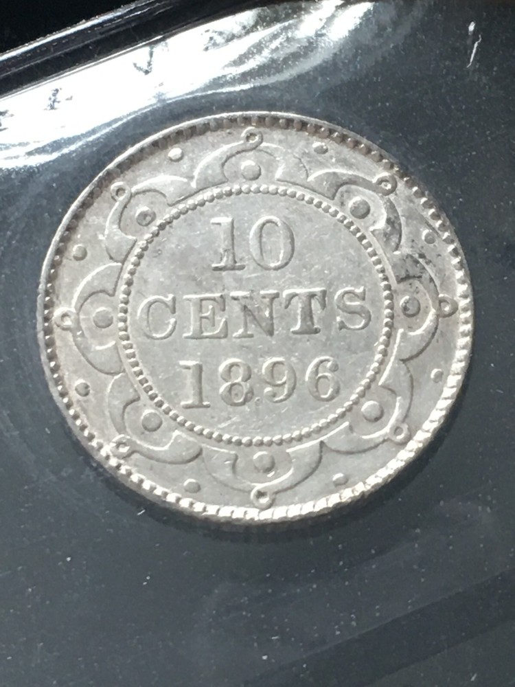 1896 ICCS Graded Newfoundland Ten Cent **EF-40**Cleaned
