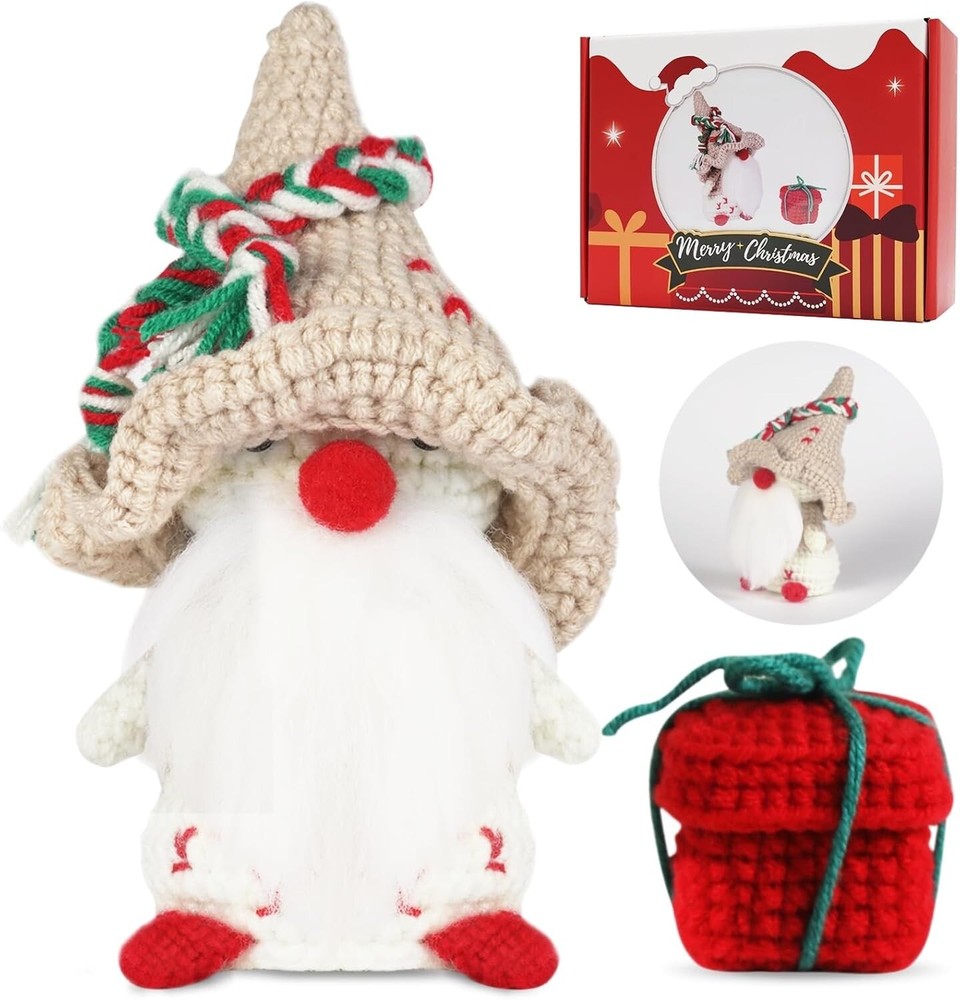 Christmas Elf w/ Acorn Hat Crochet Kit Beginners Starter Amigurumi w/ Tutorial