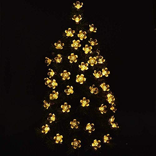 Outdoor Solar String Lights, Flower String Lights, 50LED Cherry Warm White