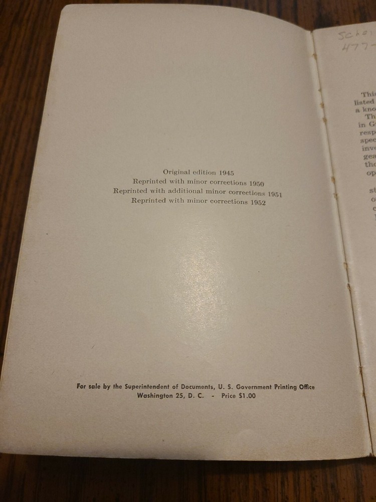 1952 Electricity Basic Navy Training Courses Navpers 10622-B