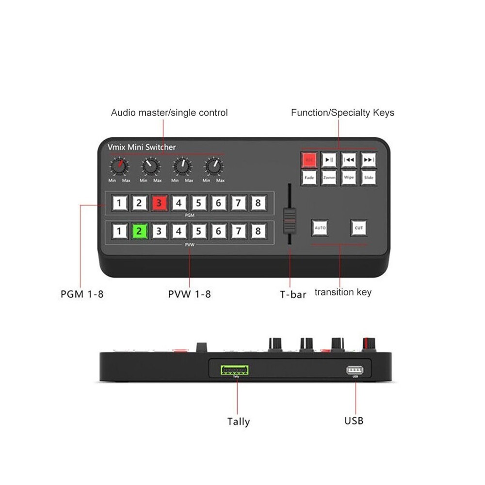 TYST VMIX Mini Panel Switchboard Switcher Control Video Recording for Vmix OBS