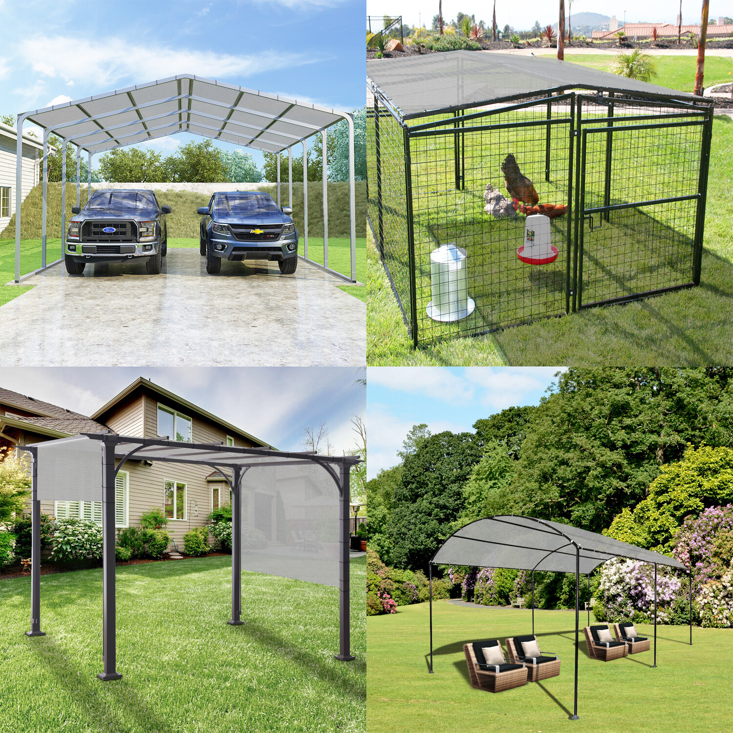 Sun Shade Sail Light Gray Fabric Canopy Awning Outdoor UV 11-16 ft