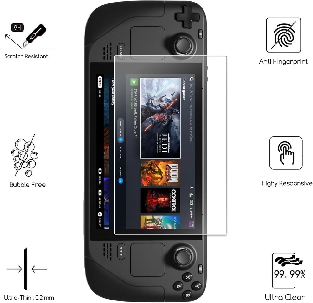 2 Pack] Tempered Glass Screen Protector Designed for Steam Deck OLED 7.4'' 20...