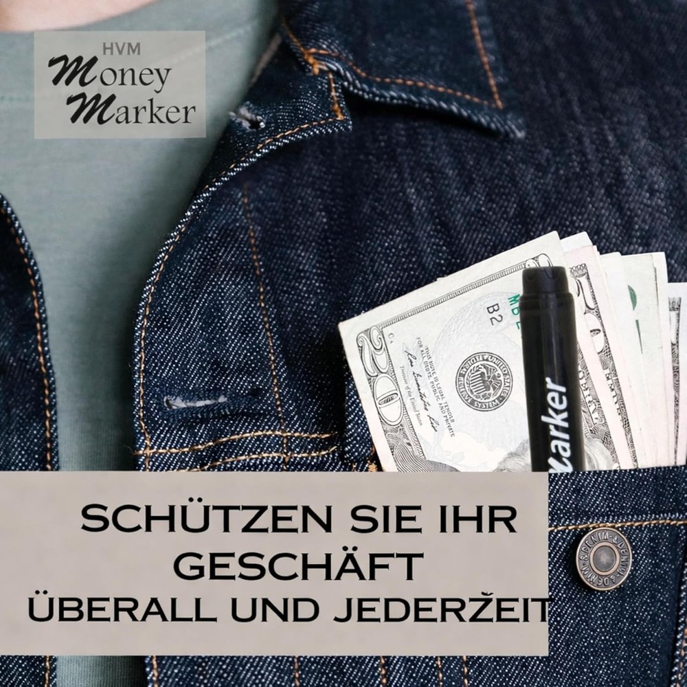 12 Black Counterfeit Money Detector Pens with Chisel Tip