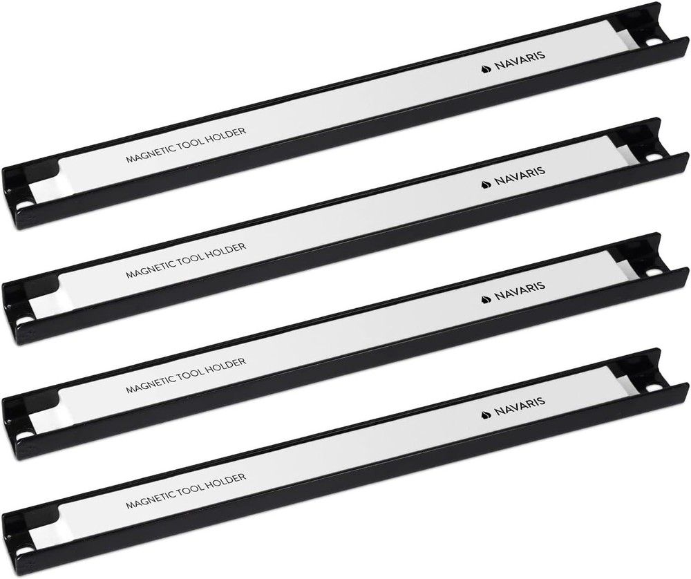 Wall-Mounted Magnetic Tool Holder Set, 12-Inch Racks for Efficient Tool Storage