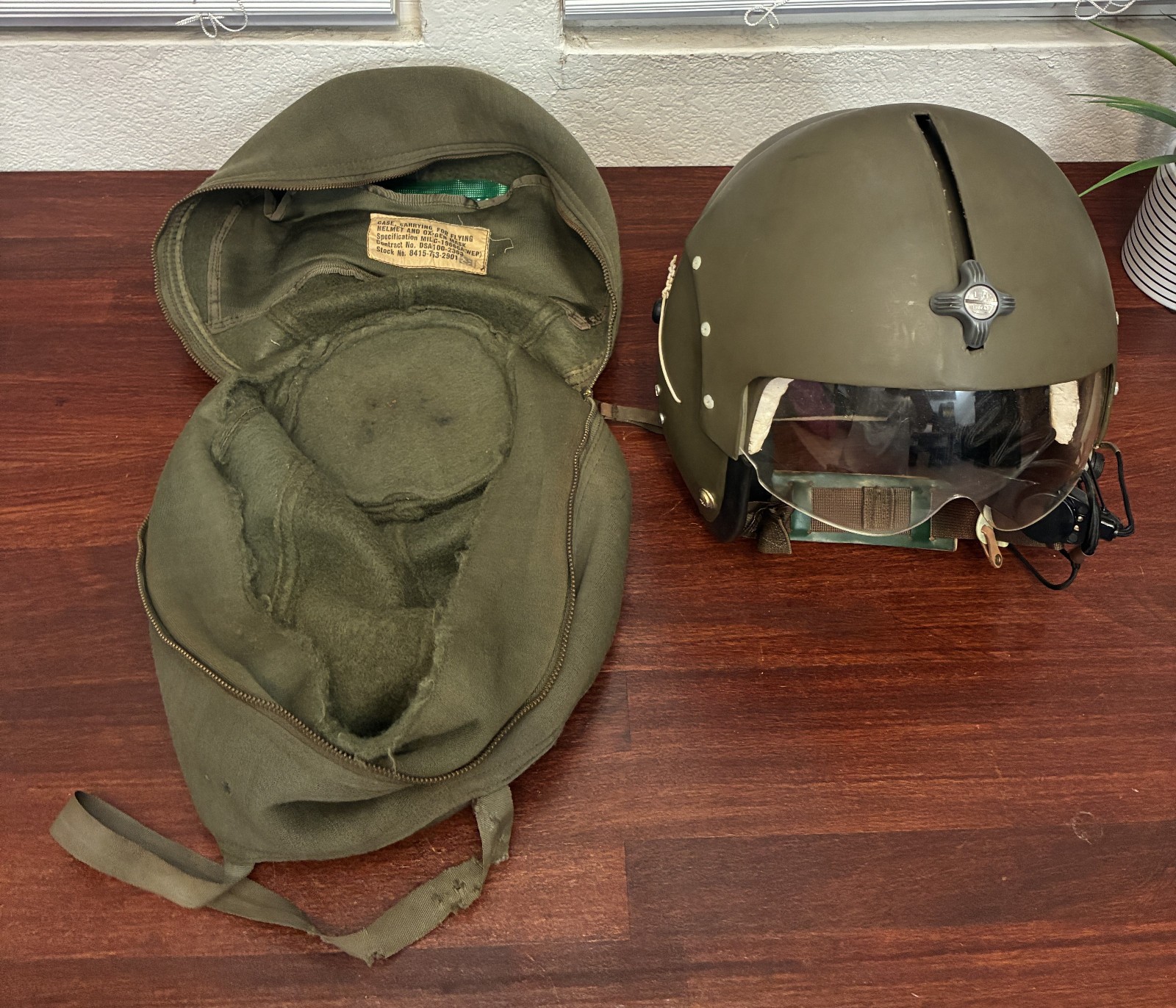 Vintage 1965-67 Gentex APH-5A Helicopter Flight Helmet–Vietnam War -Original Bag