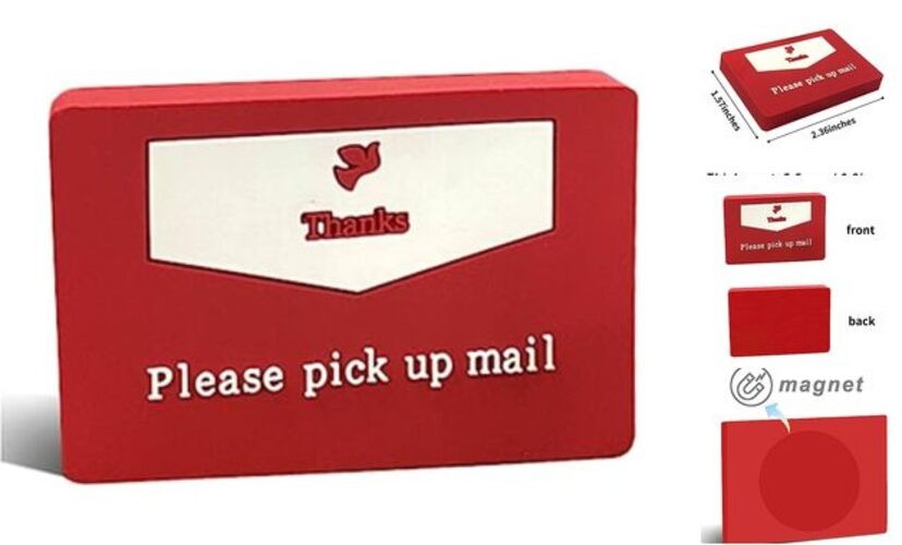 YeeBeny Mailbox Flag with Bright Red Background - Outgoing Mail Post Flag Sign