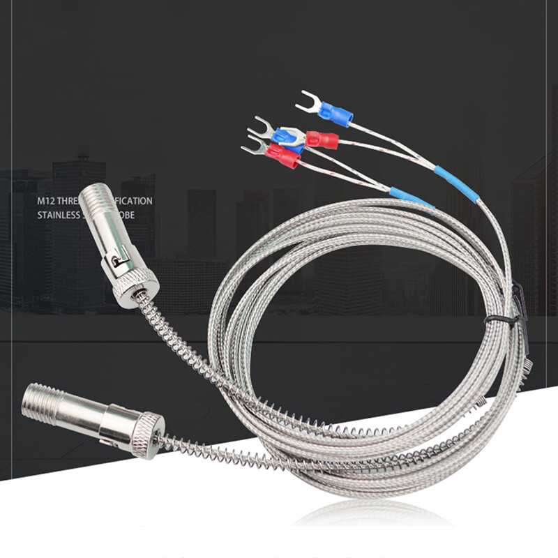 M12 Threaded K-type Thermocouple Temperature Sensor Probe Snap Fit 1M-5M Cable