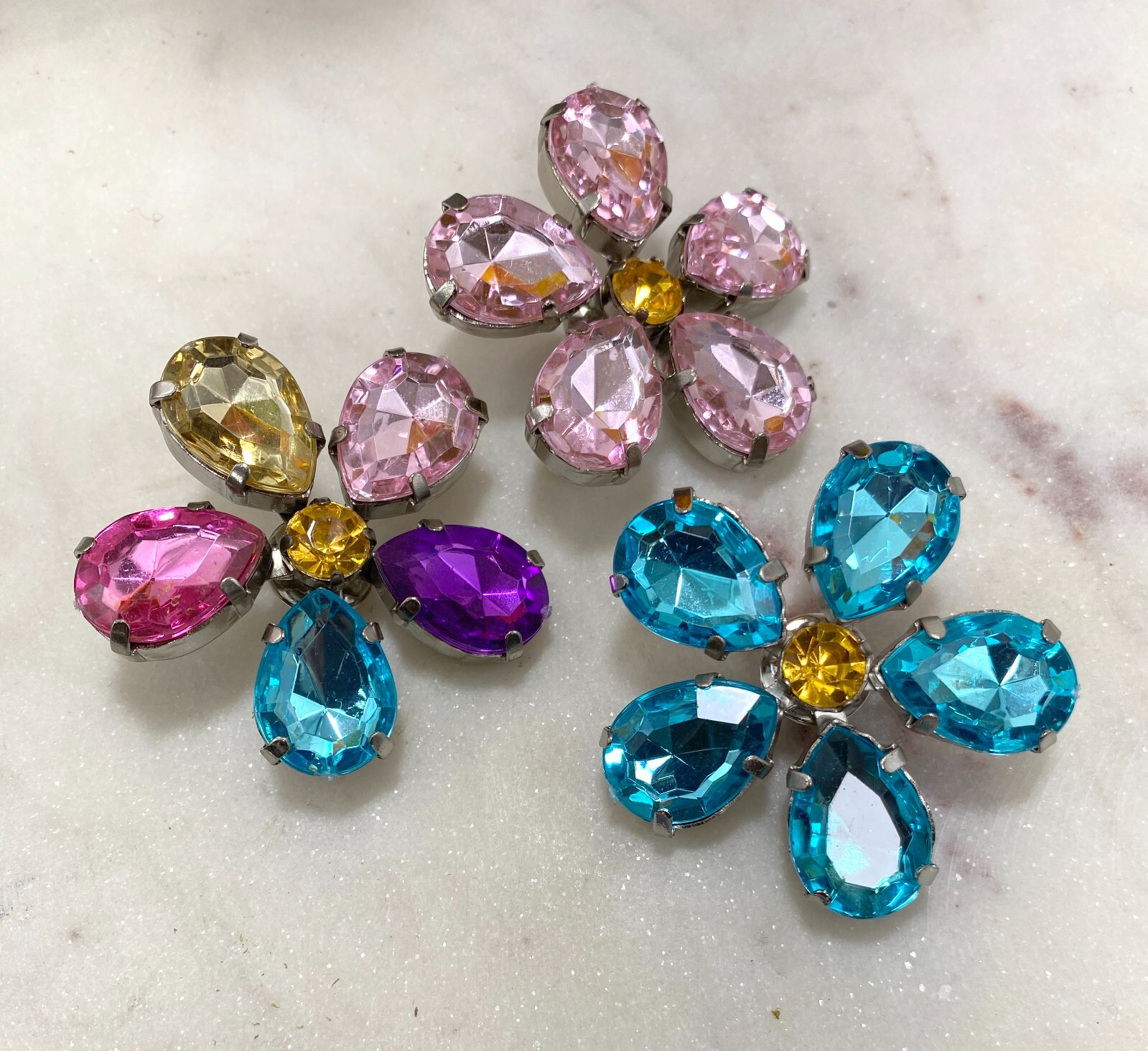 Brooch Lot Mixed Flower Colorful Multi Sample Lot 12 pcs Mix