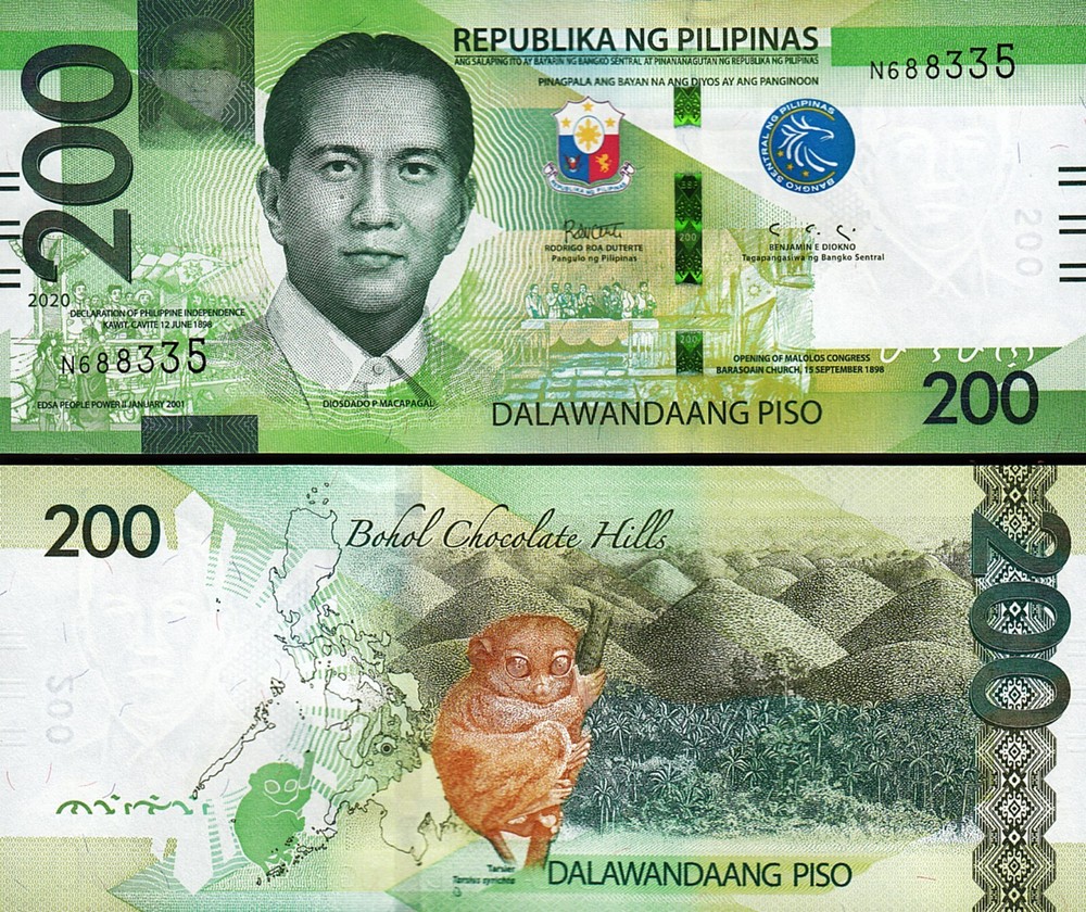Philippines 200 Piso 2020, UNC, P-226, Prefix N