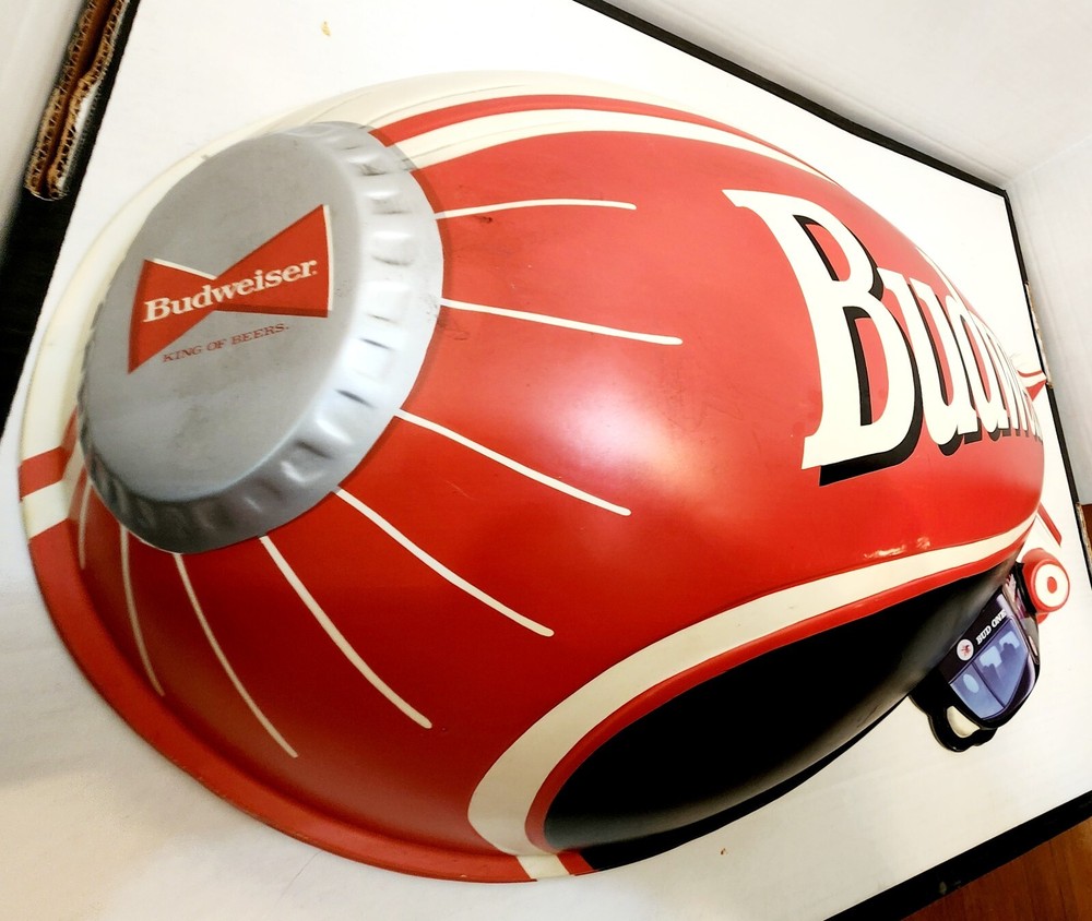 Budweiser Blimp Plastic Vacuform Sign Rare