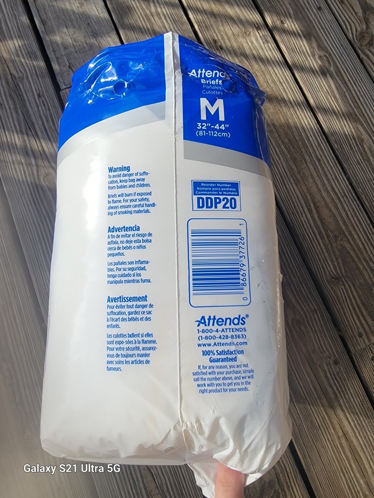 Attends briefs medium extra heavy absorbency 24 per pack