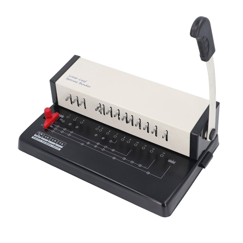 Book Binding Machine A4 13 Round Holes Multifunctional Manual Comb Binder