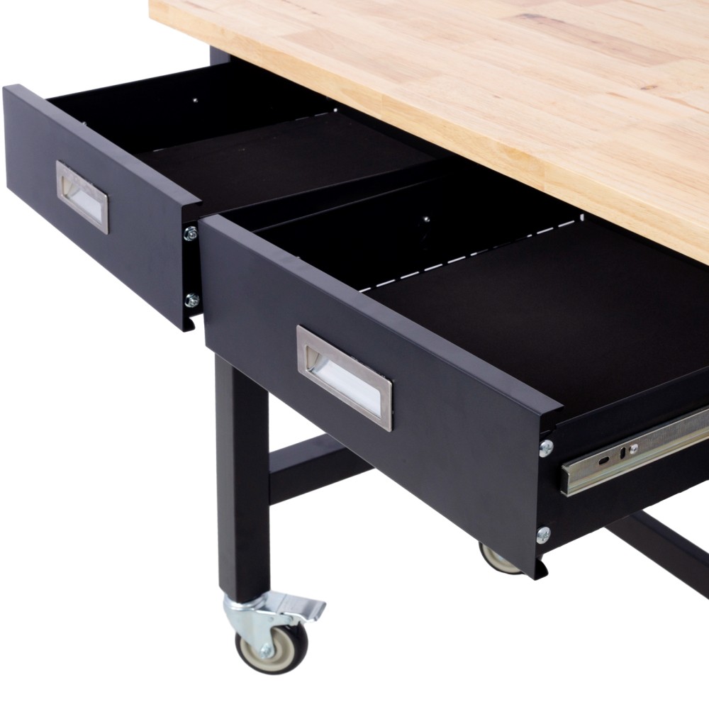 Work Table-Heavy Duty Rolling Workbench w/Storage Drawer,Garage/Office Multi-Use