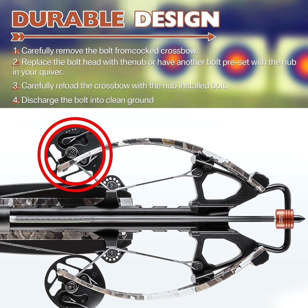 Versatile 2-Pack Crossbow Decocking Tips for All Bow Types - Easy Bolt Release