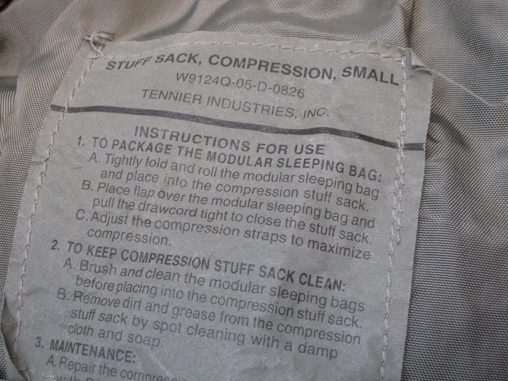 USGI SMALL Modular Sleeping Bag System Foliage COMPRESSION STUFF SACK EXCELLENT