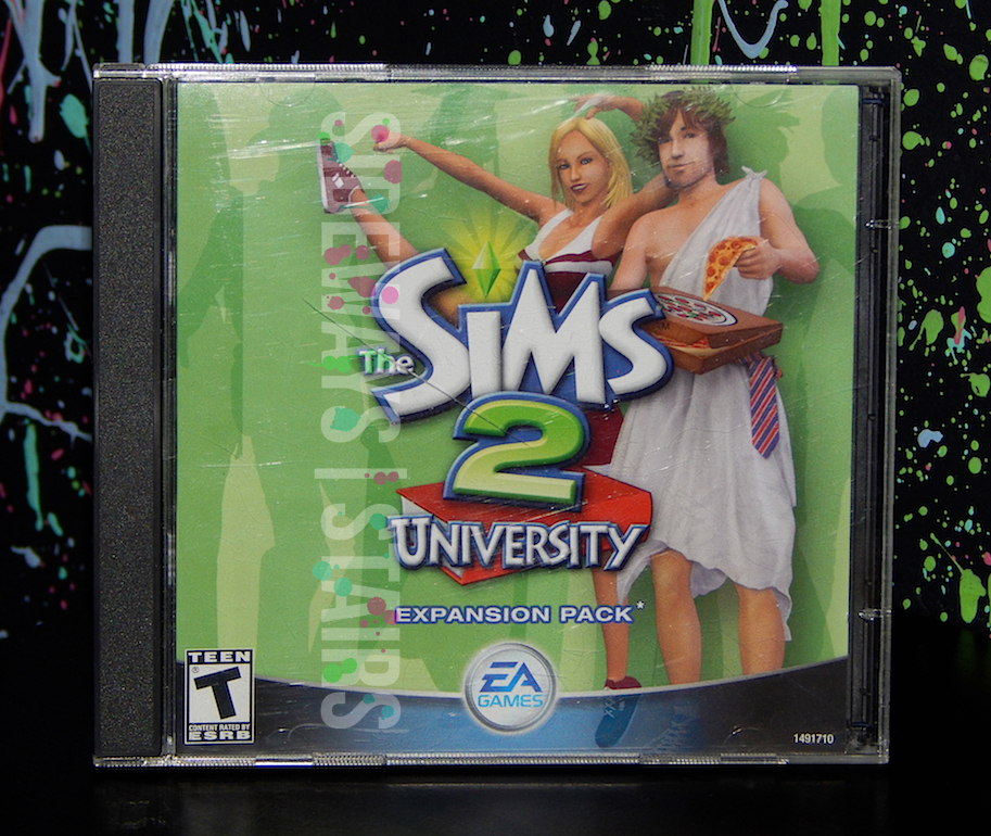 2005 THE SIMS 2 UNIVERSITY EXPANSION PACK W/ CODE zombies npc 2-disc cd-rom PC