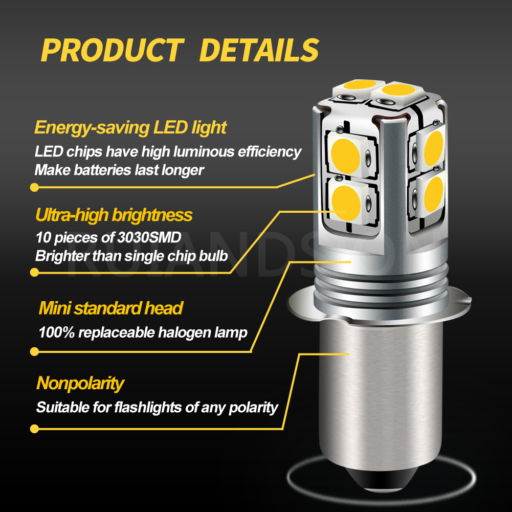 Super Bright PR2 P13.5S 3030 LED Torch Flashlight Bulb Lamp Globe 6V/9V/12V/18V