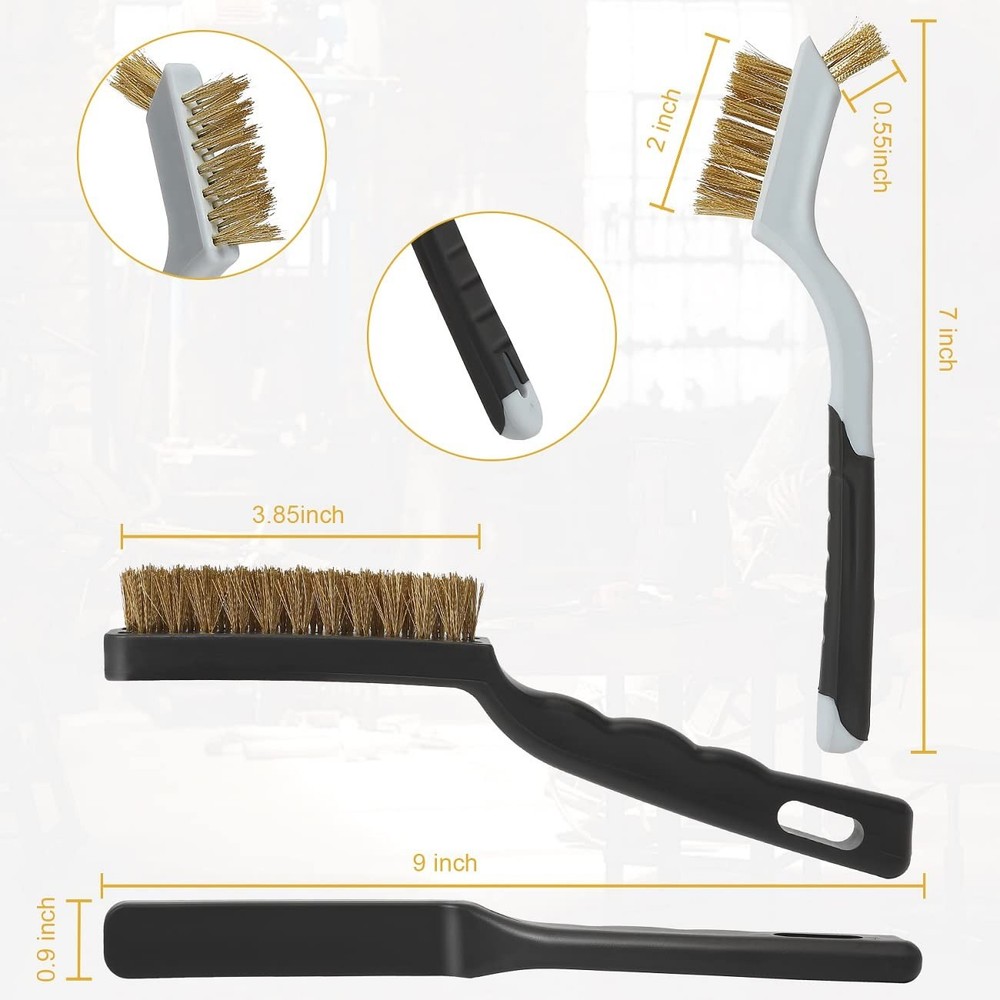 VASTOOLS Wire Brushes Cleaning Set 6Pc, 9" and 7", for black