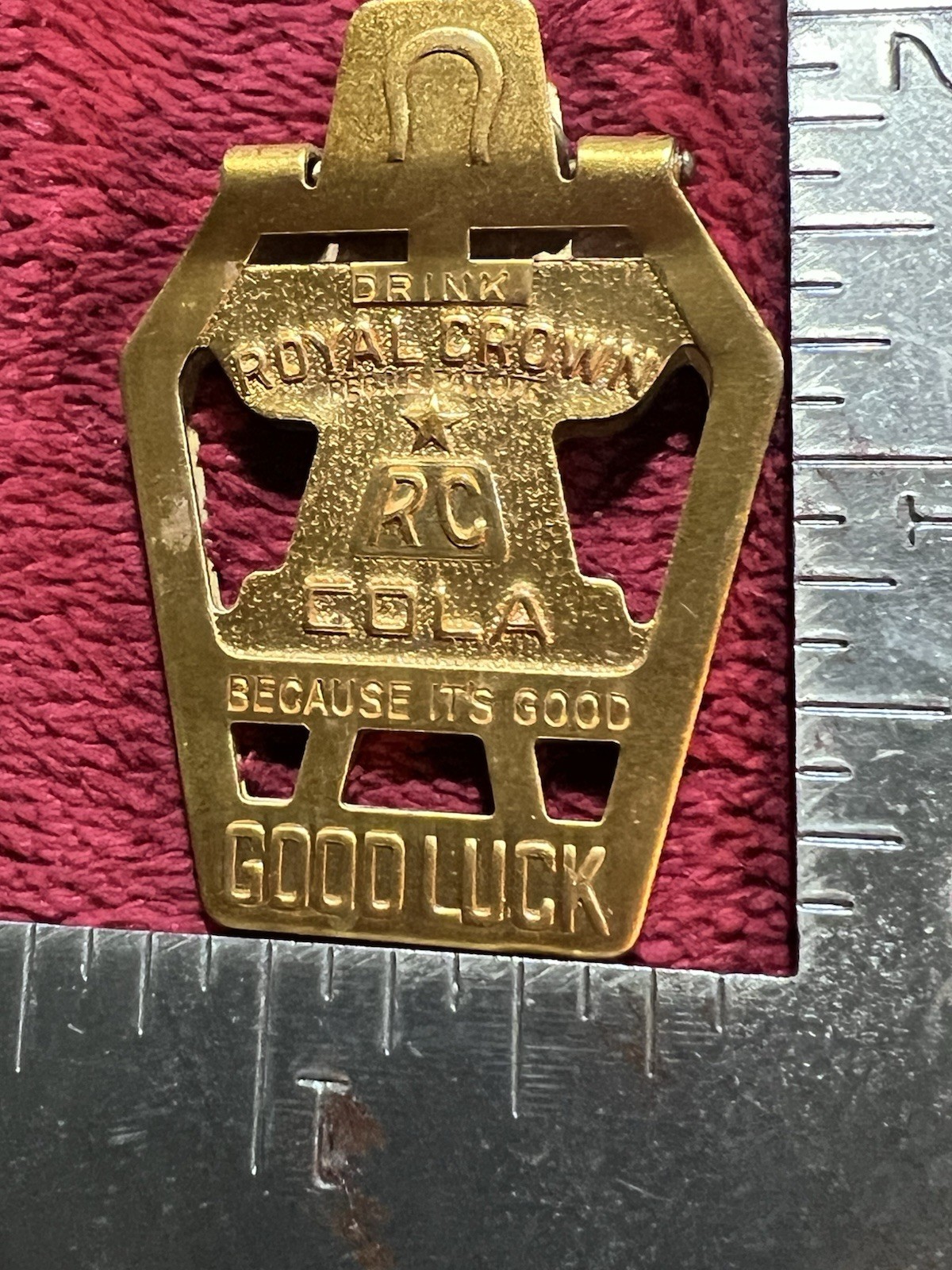 Vintage Good Luck Royal Crown RC Cola Money Paper Clip, Double Sided.