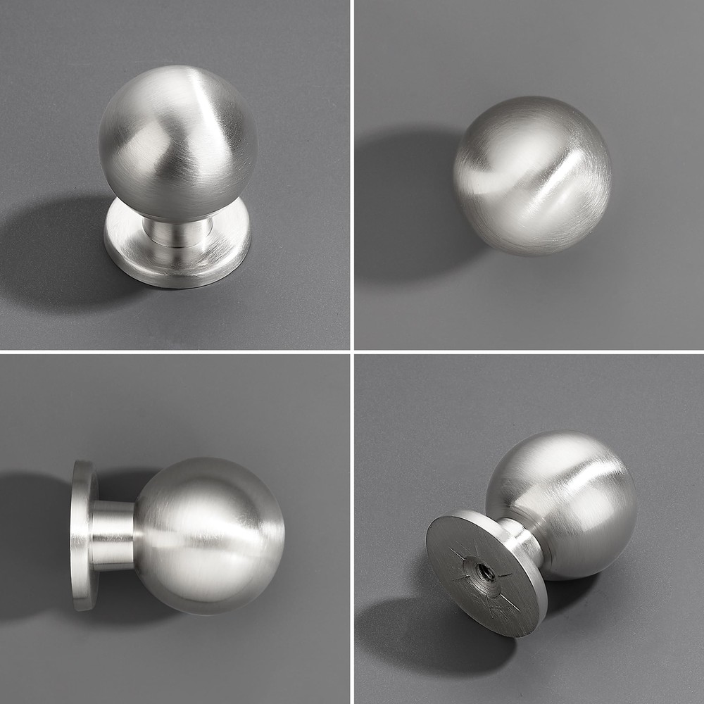 10 Pack 1 Inch 25mm Diameter Round Brushed Nickel Cabinet Solid knobs，Cabinet...