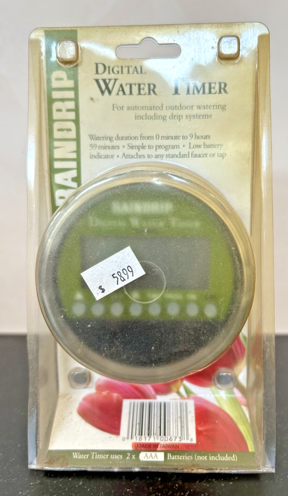 Raindrip Digital Water Timer Model R673C, Original Packaging, Instructions Dusty