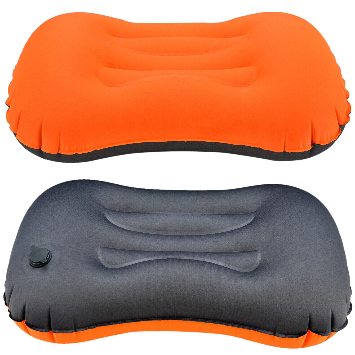 Air Pillow Inflatable Cushion Portable Head Rest Compact Travel Camping w/ Pouch