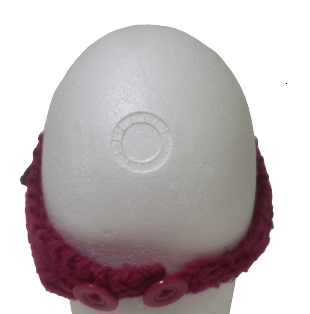 Fuchsia Crocheted Headband Handcrafted Hat Headwear