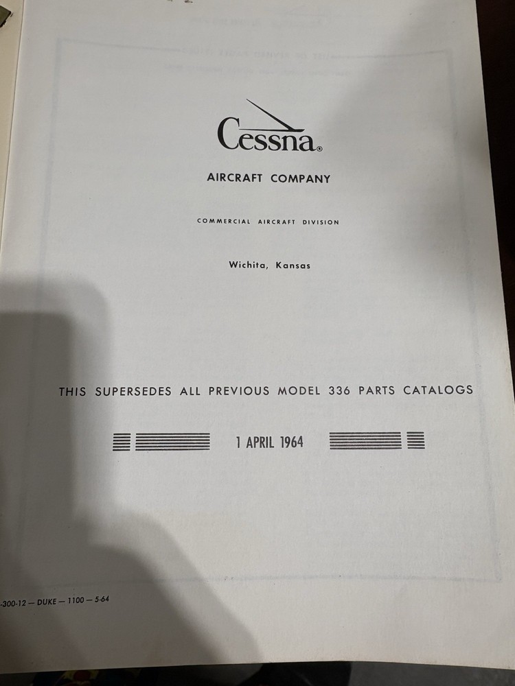 Cessna Model 336 Skymaster Parts Catalog