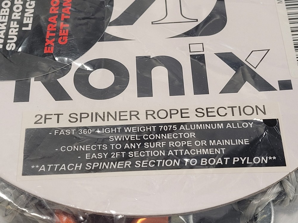 Ronix 2ft Spinner Rope Section Surf/Wake Spinner Attachment Silver
